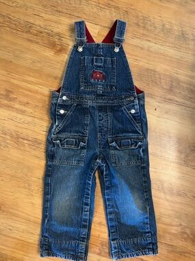 Retro Gymboree Train Jean Overalls Sz 3T Boys